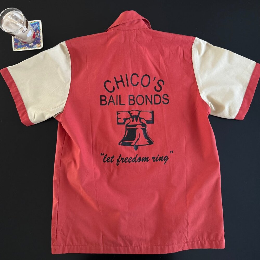 Cruisin USA Retro Style Bowling Shirt - Chico's Bail Bonds  - Size S